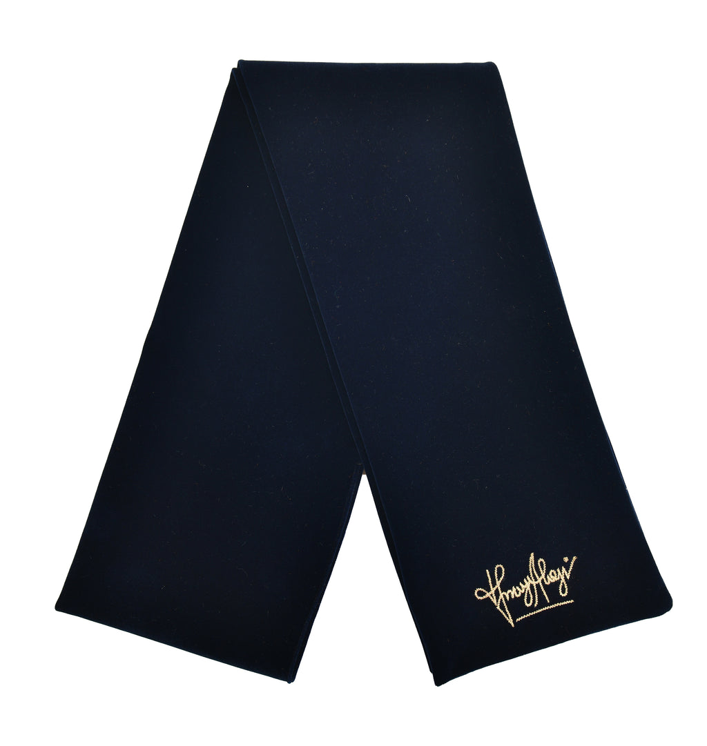 Navy Blue Signature Velvet Muffler HumayunAlamgir