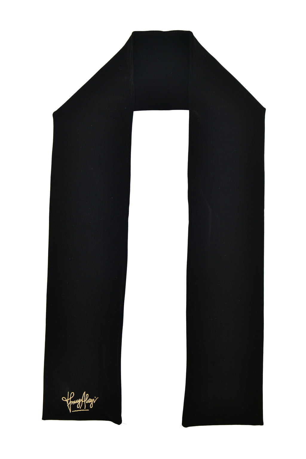 Black Signature Velvet Muffler HumayunAlamgir