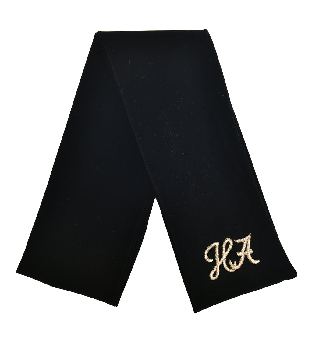 Black HA Velvet Muffler HumayunAlamgir