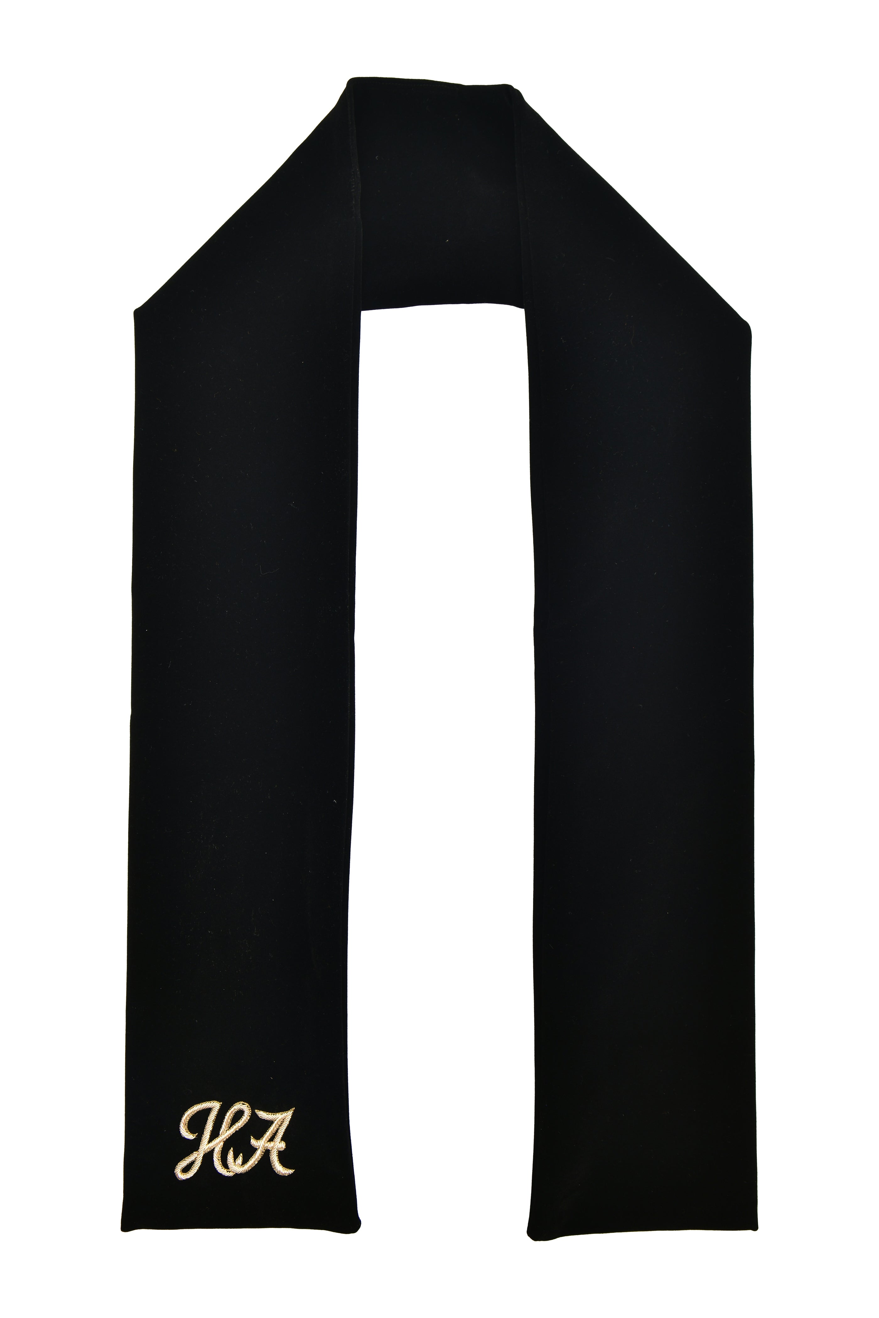 Black HA Velvet Muffler HumayunAlamgir