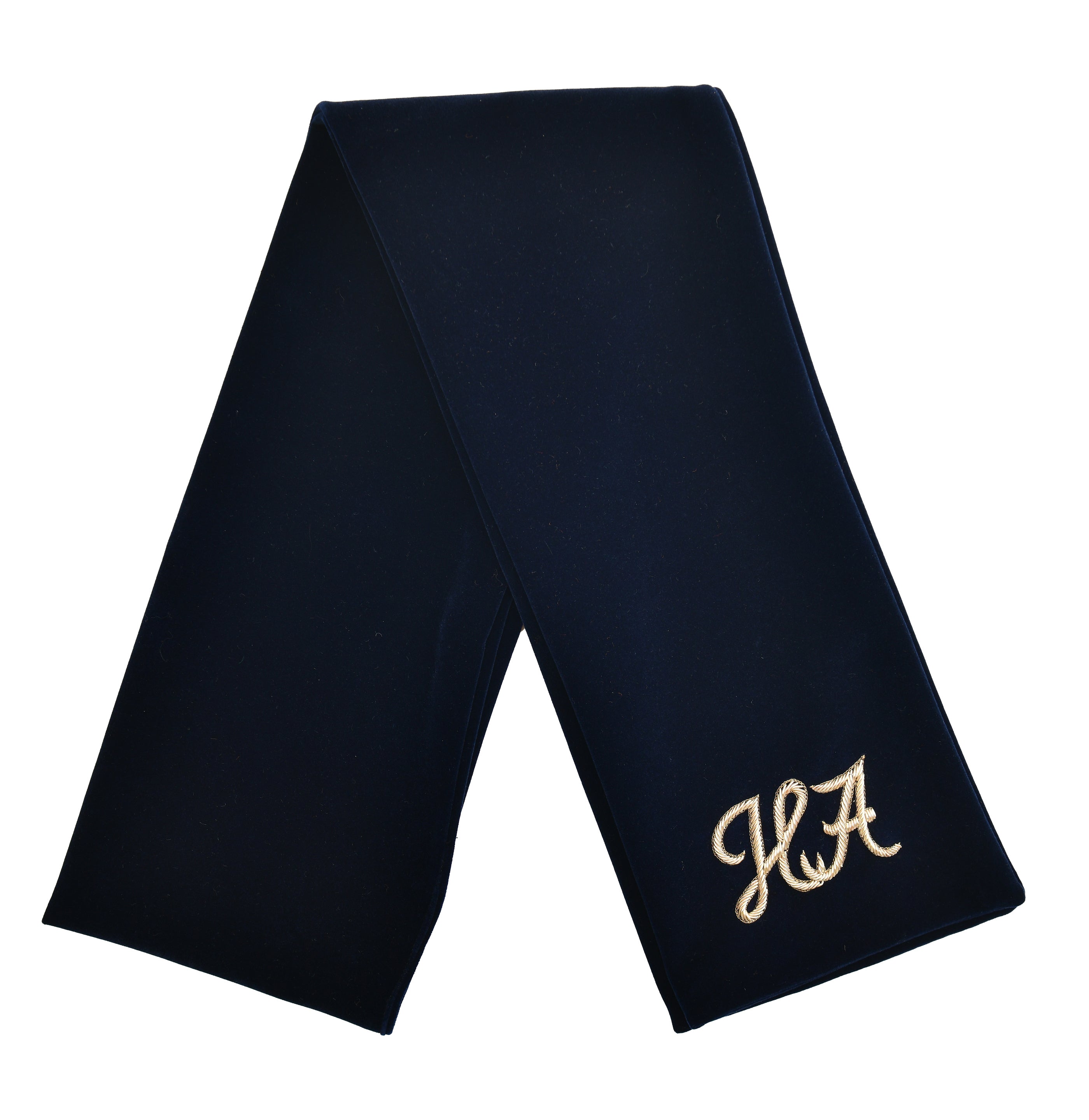 Navy Blue HA Velvet Muffler HumayunAlamgir