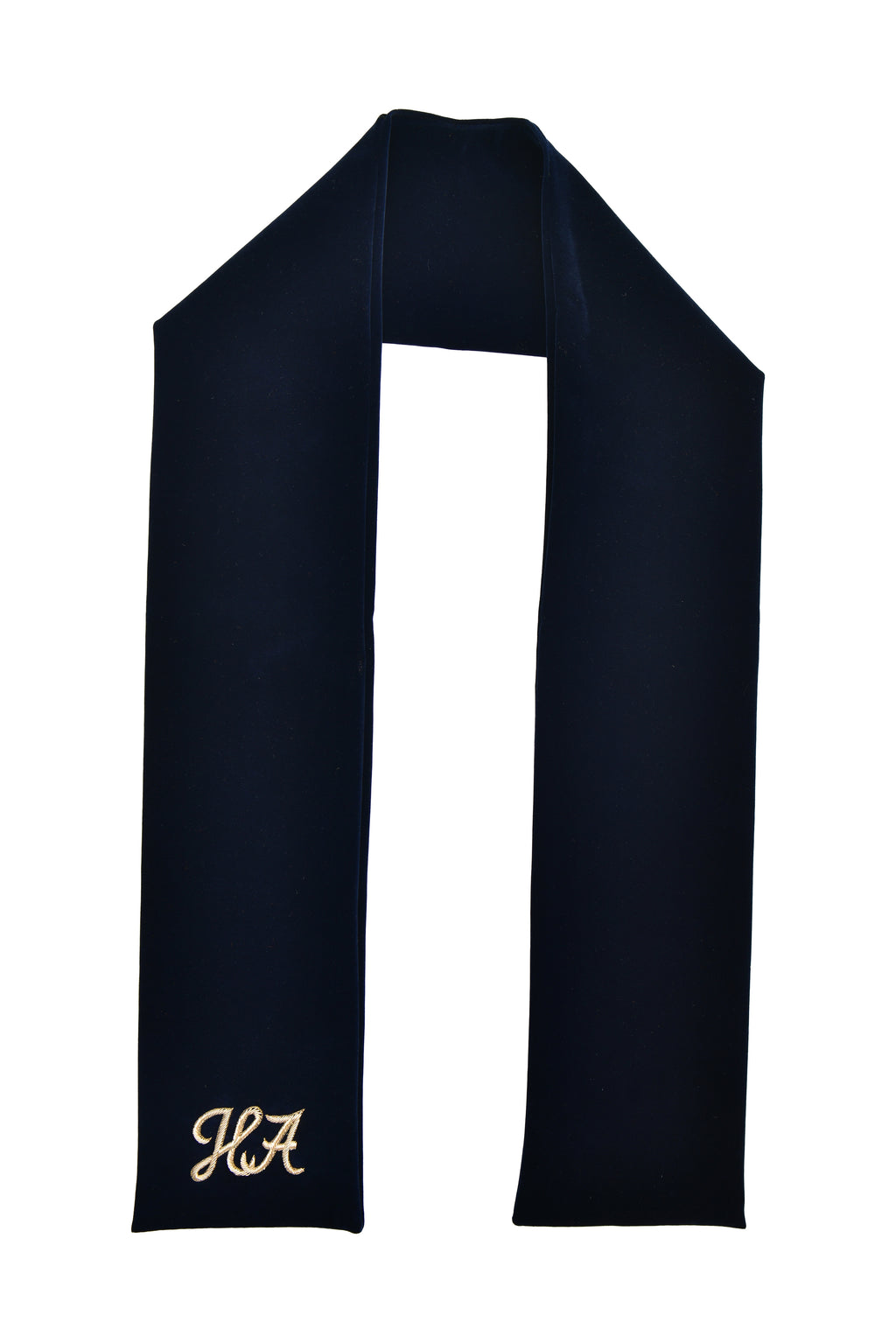 Navy Blue HA Velvet Muffler HumayunAlamgir