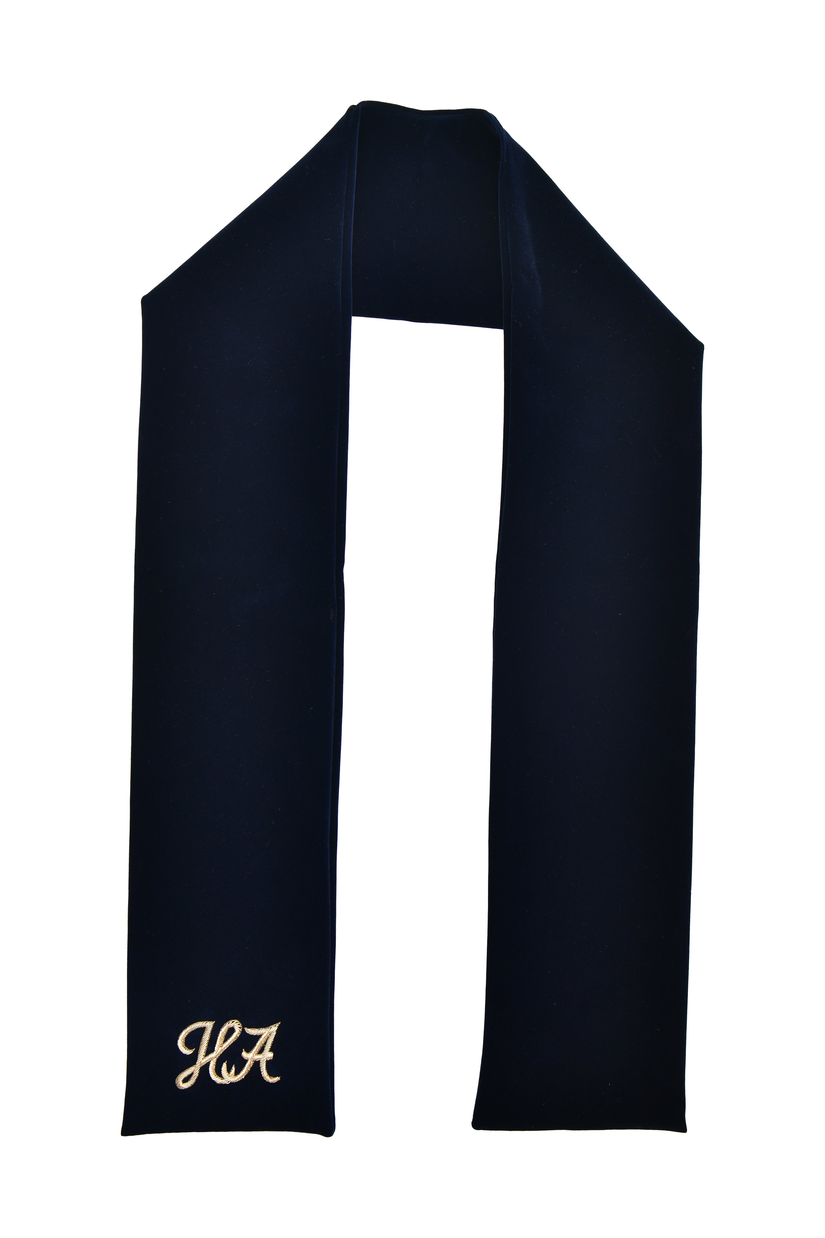 Navy Blue HA Velvet Muffler HumayunAlamgir