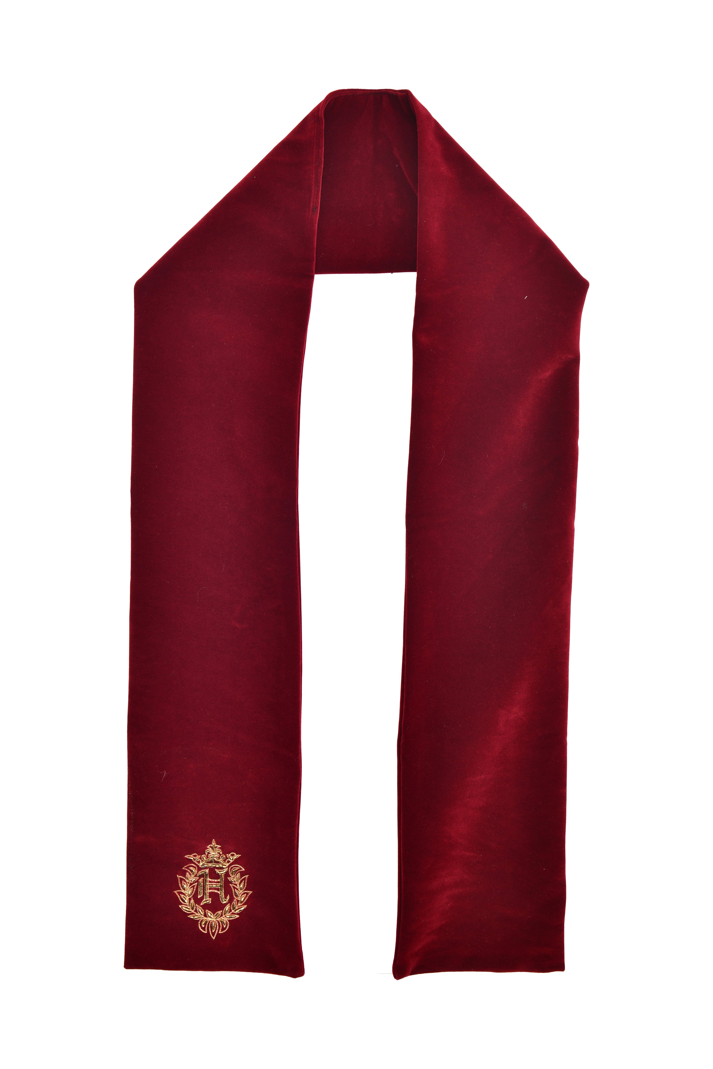 Maroon Motif Velvet Muffler HumayunAlamgir