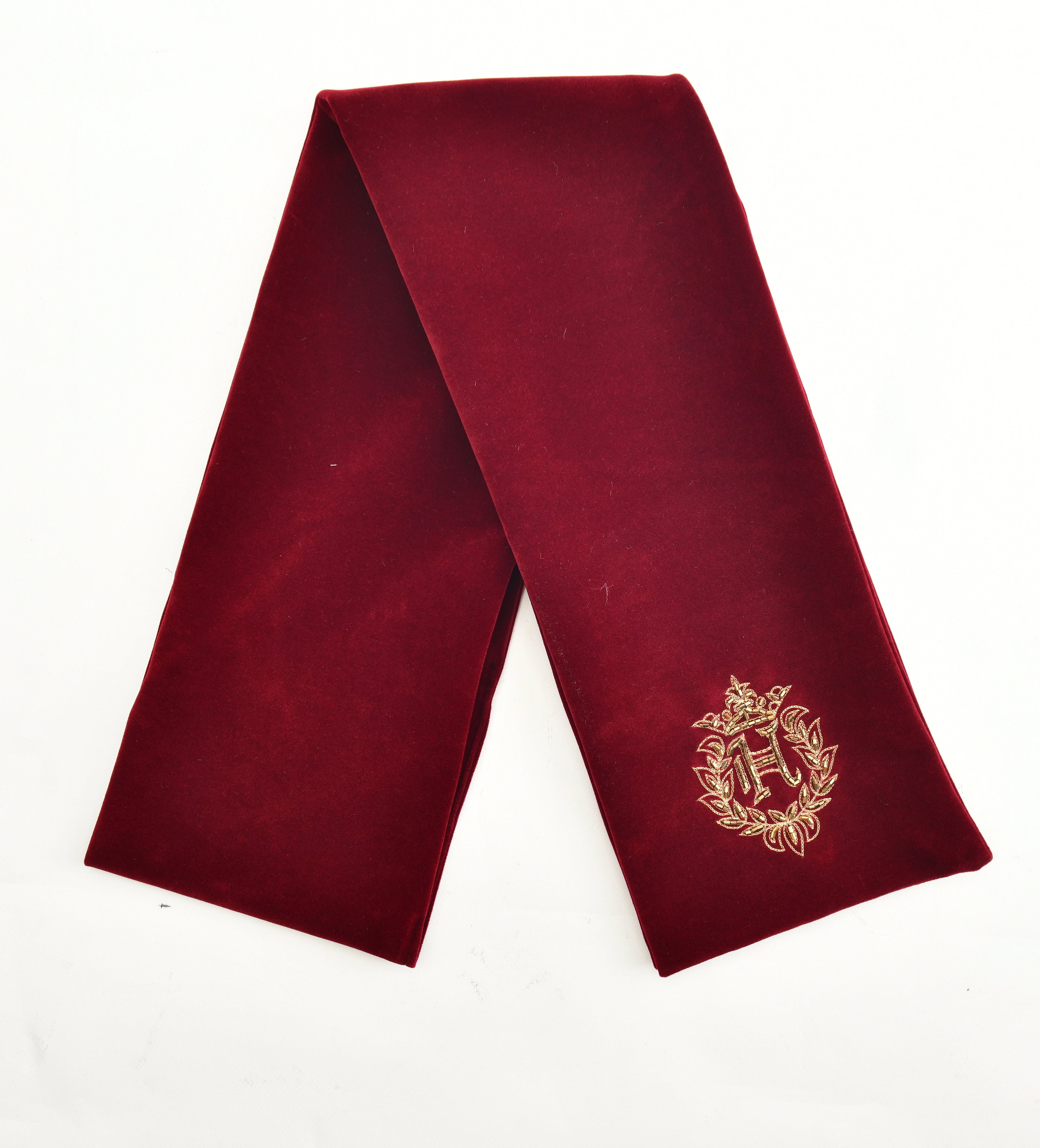 Maroon Motif Velvet Muffler HumayunAlamgir