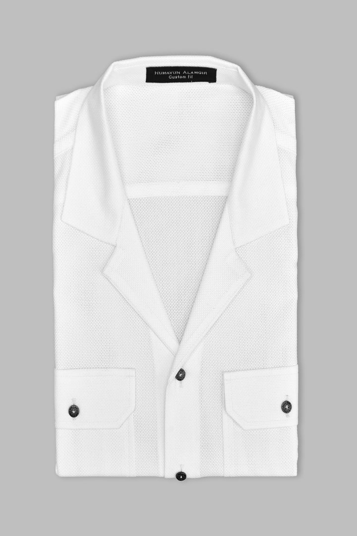 White Dolby Fabric Shirt Semi Formal humyaunalamgir S