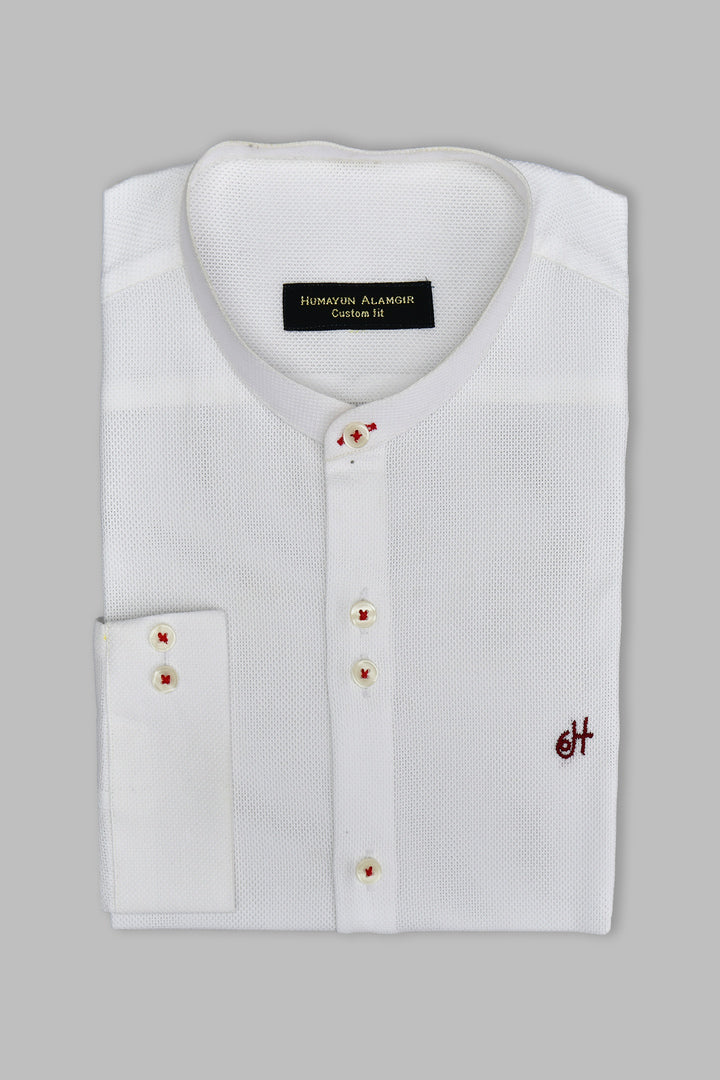 White Dolby Fabric Shirt Semi Formal humyaunalamgir S