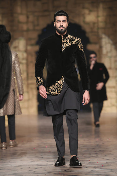 Black & Golden Prince Coat RUNWAY S
