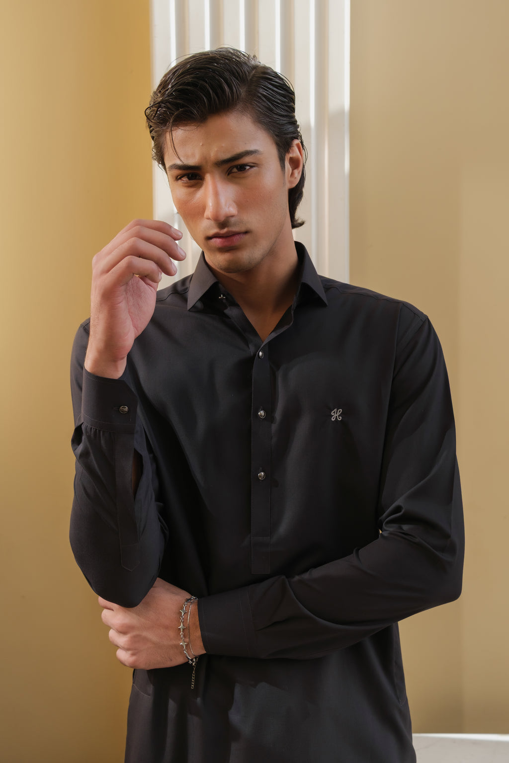 DARK GREY WASH N WEAR SHALWAR KAMEEZ