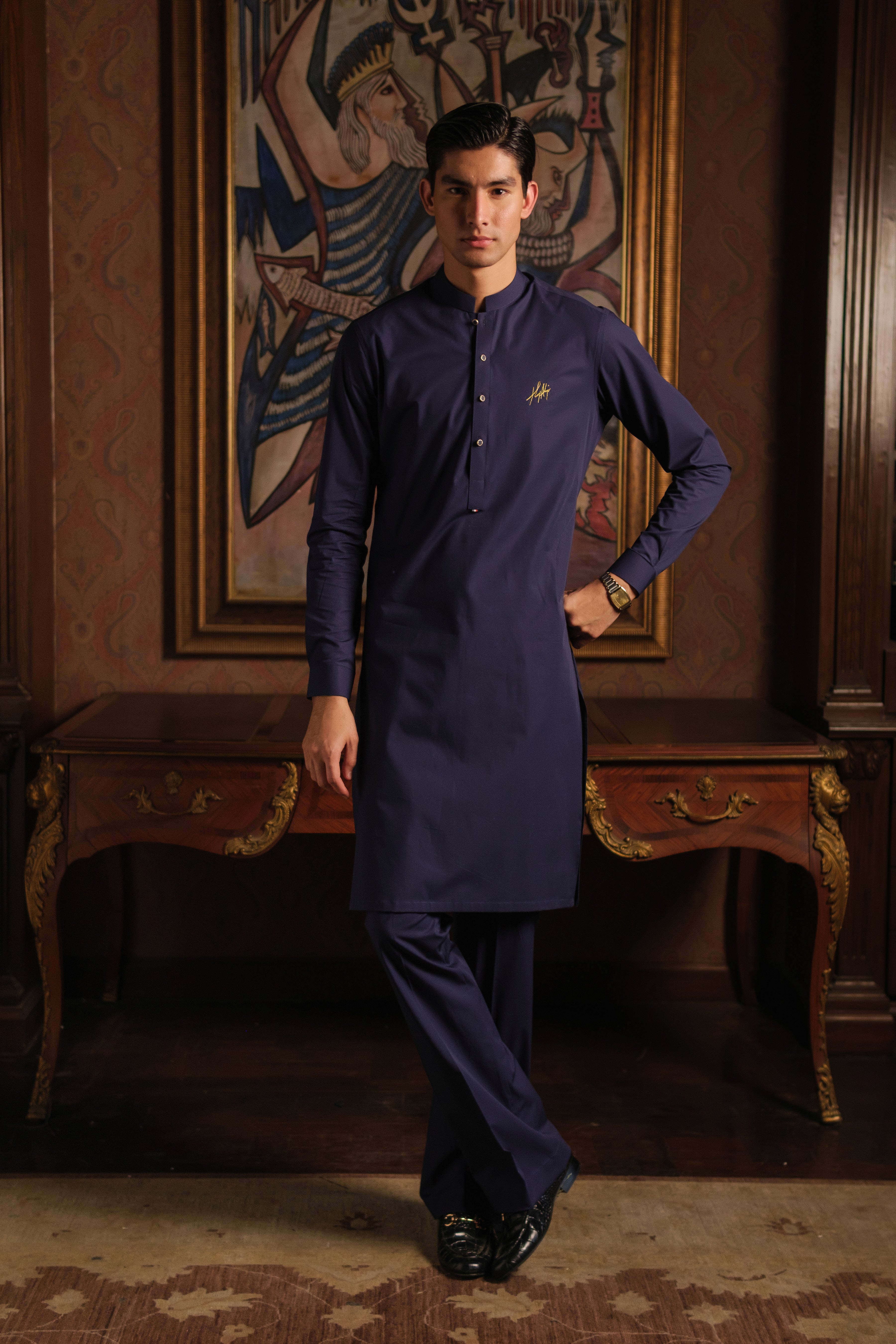 ROYAL BLUE STRETCHABLE KURTA PAJAMA