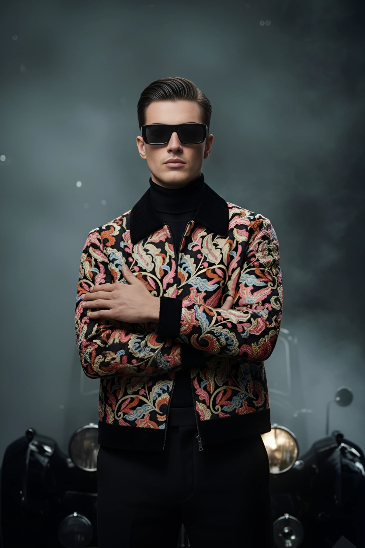 VELVET FLORAL EMBROIDERED JACKET Winter Jackets Humayun Alamgir