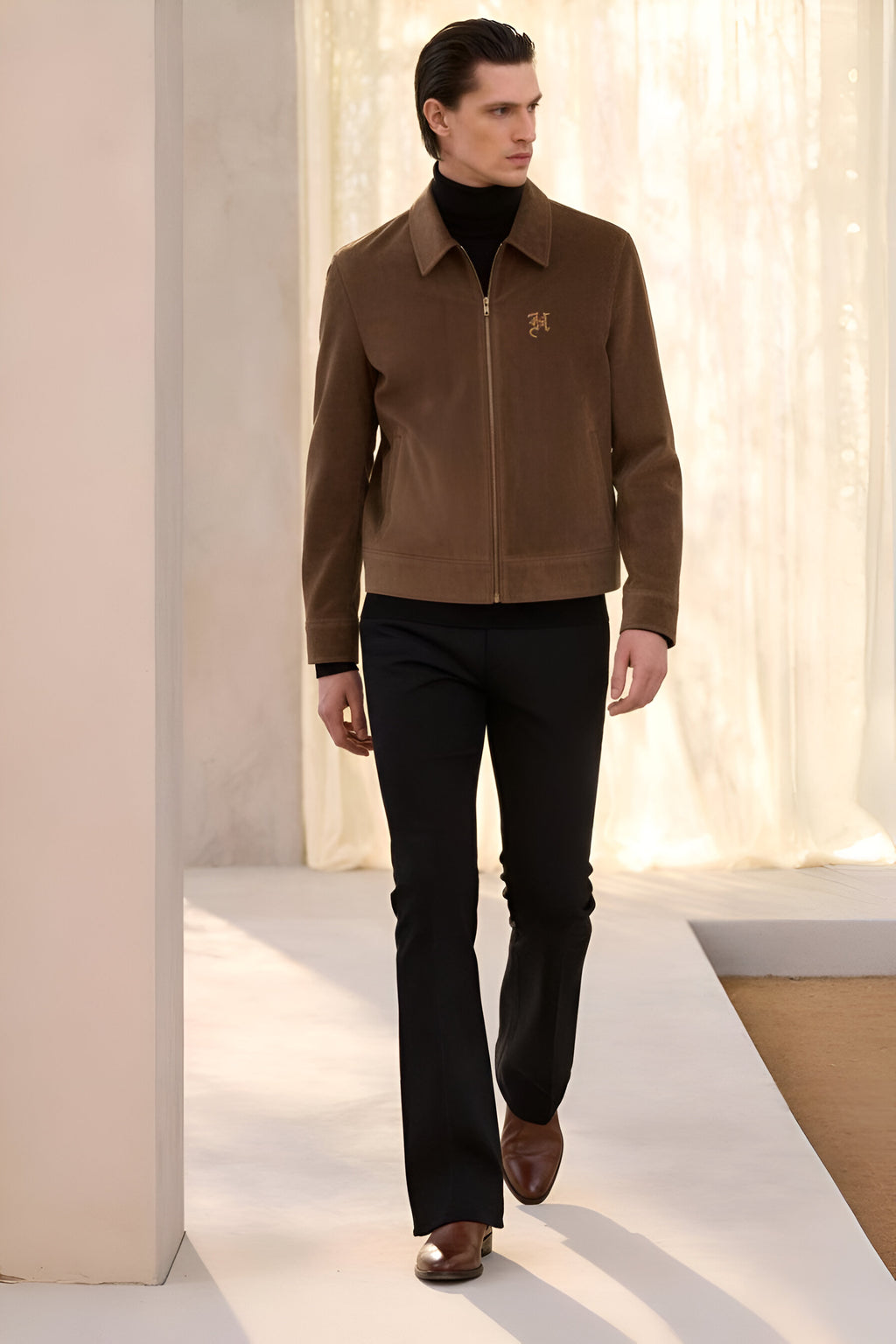 Embroidered Brown Velvet Jacket With Signature Winter Jackets Humayun Alamgir