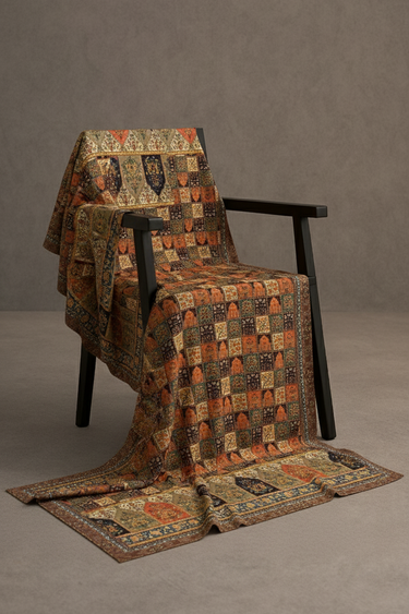 ARCHITECTURAL MOTIFS VELVET SHAWL