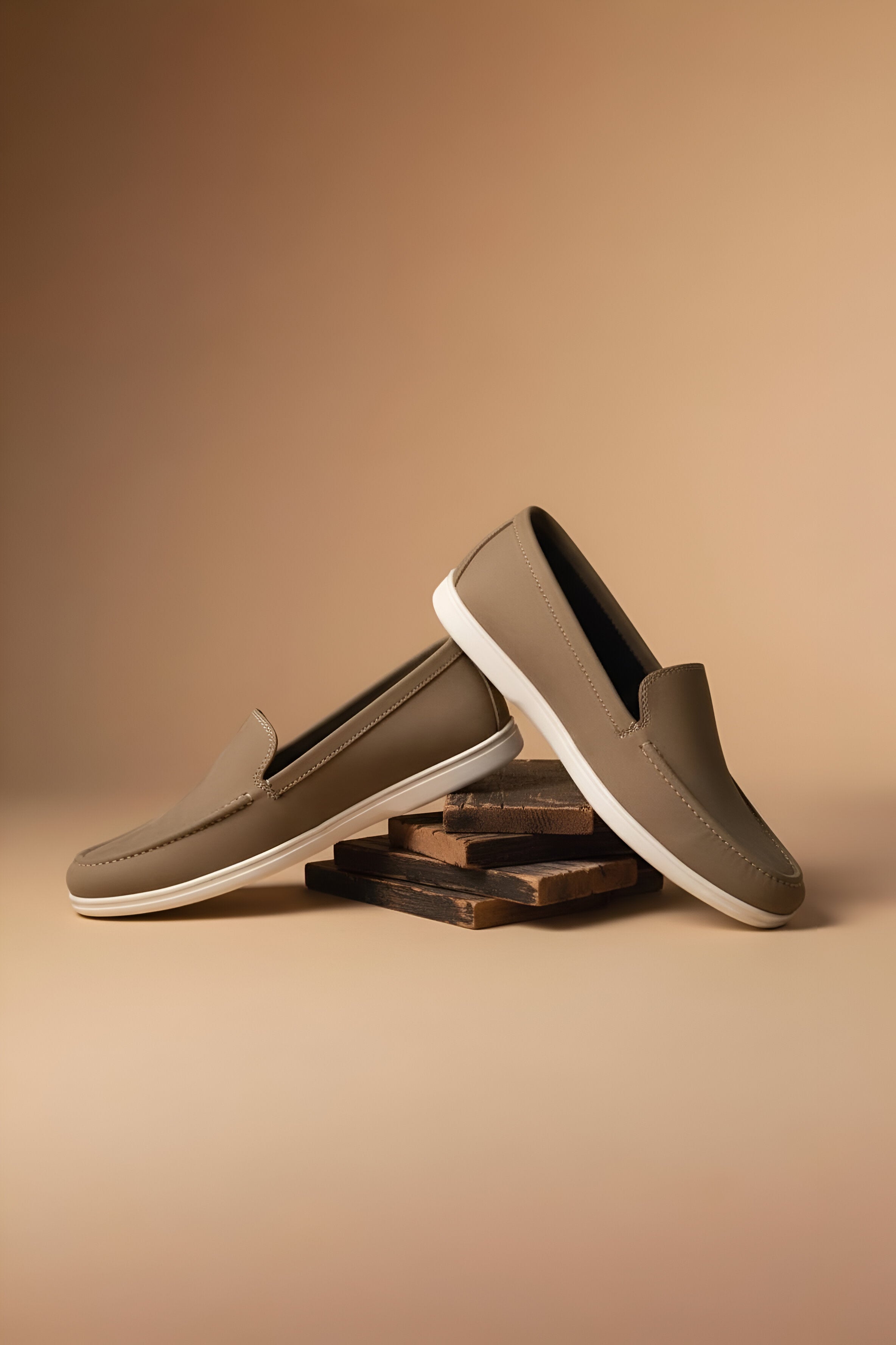 Beige Loafers Shoes Humayun Alamgir