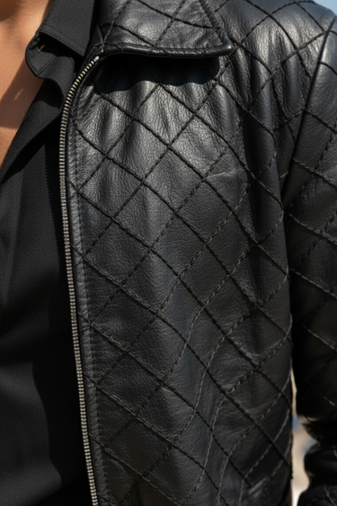 Quilted Black Leather Jacket