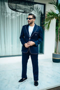 NAVY BLUE ITALIAN TWO PIECE SUIT Humayunalamgir