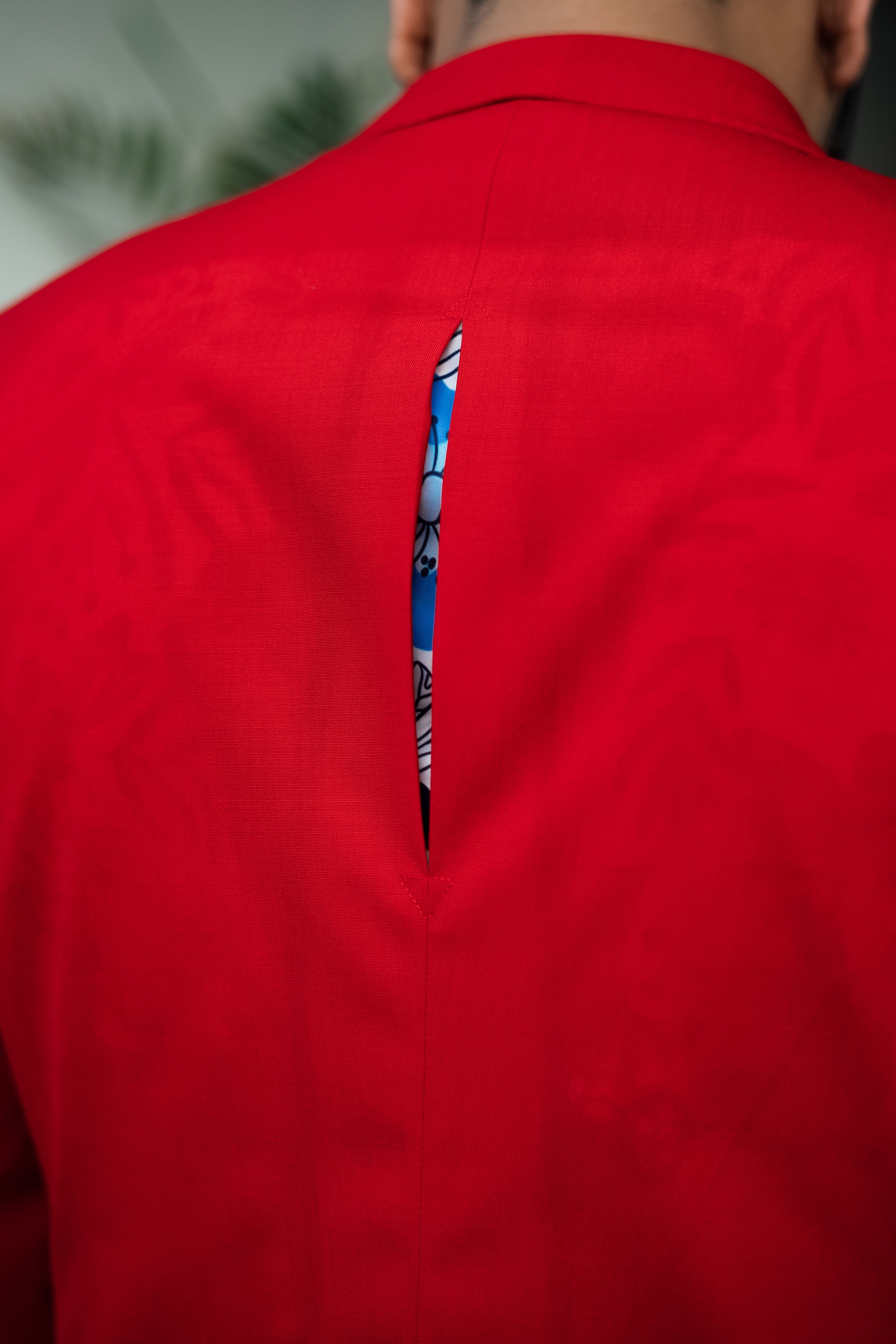 Red Linen Blazer Humayunalamgir