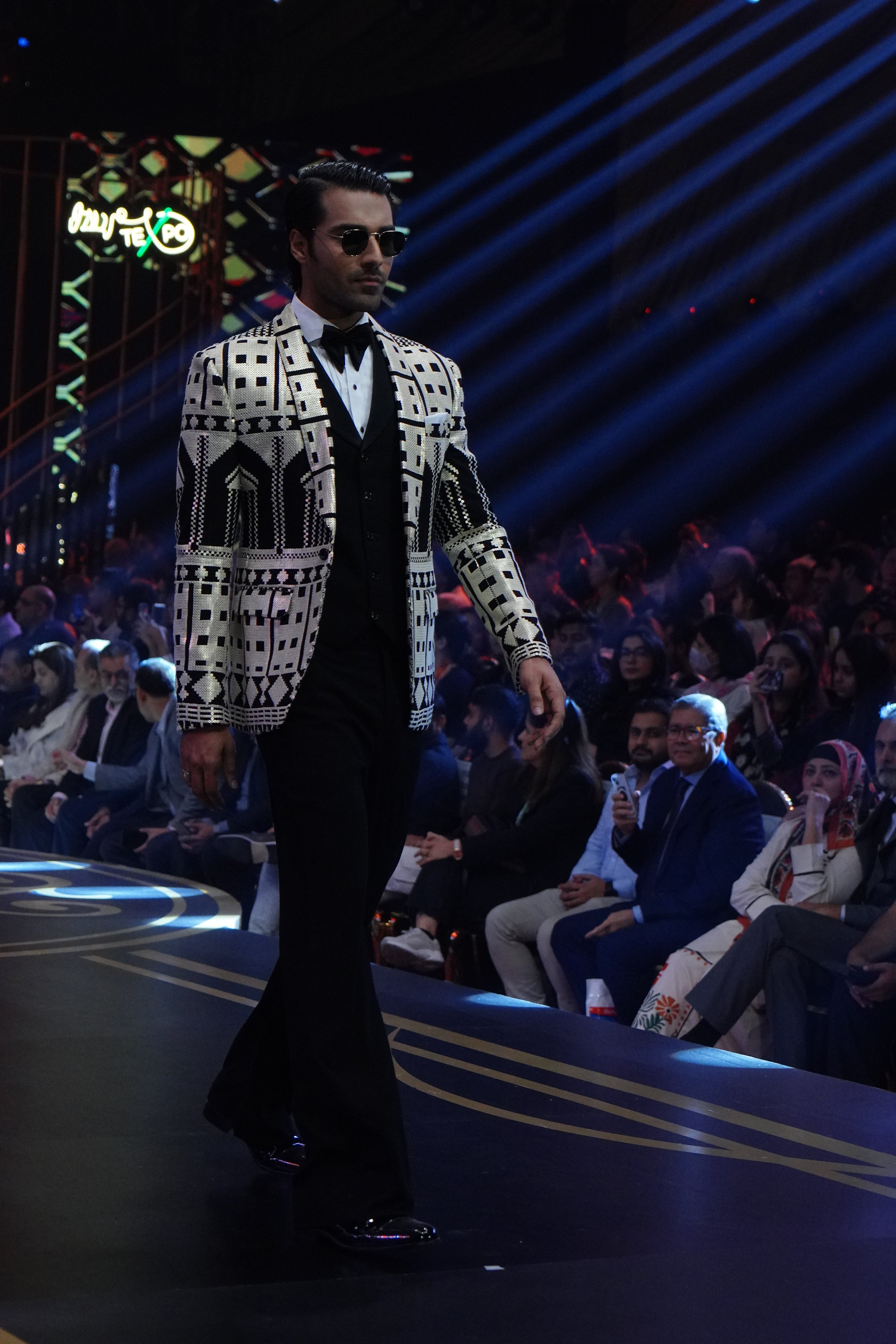 BEIGE & BLACK 3P SEQUENCE TUXEDO Humayunalamgir