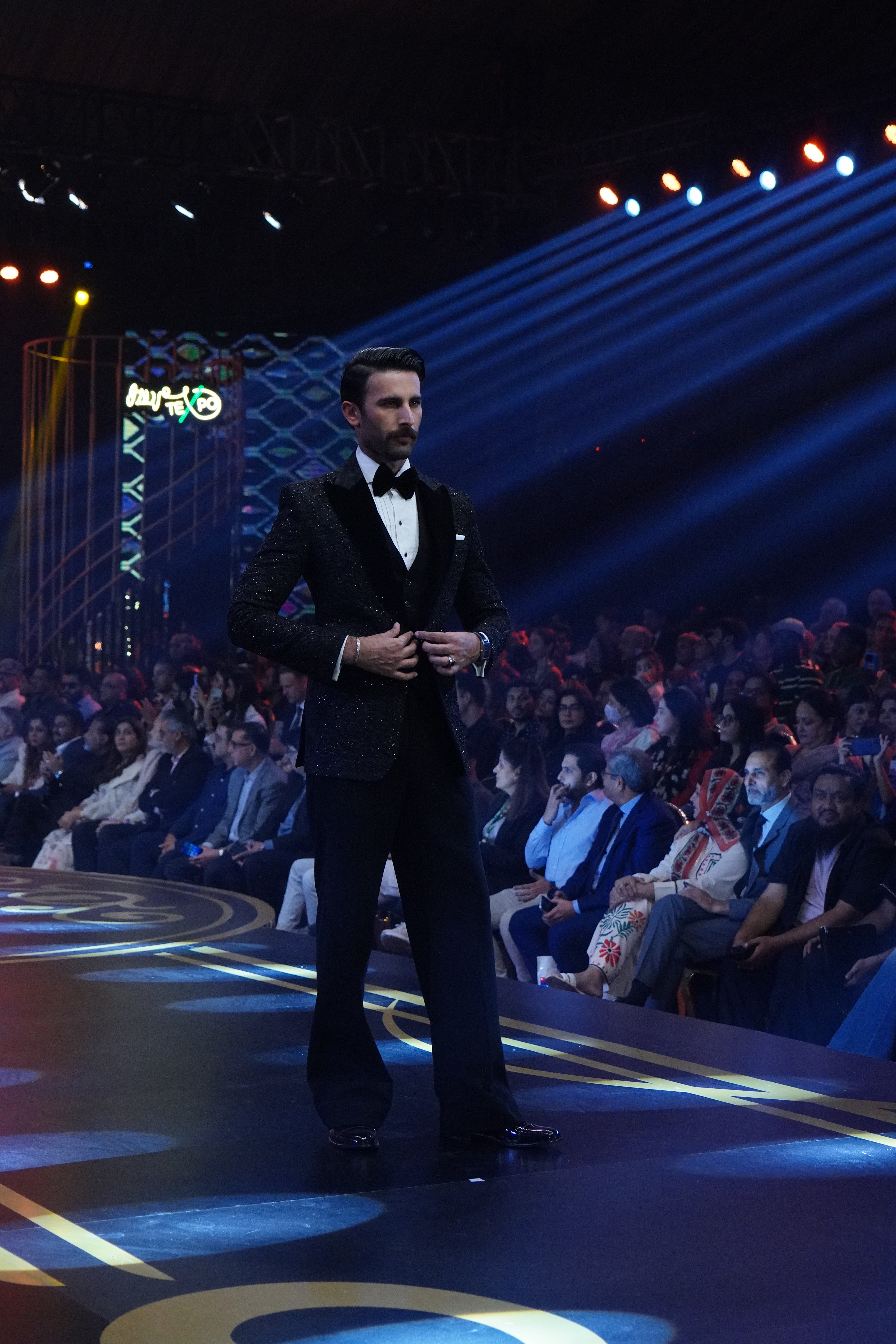 BLACK EMBROIDERY 3P TUX FULL HEAVY HANDWORK Humayunalamgir