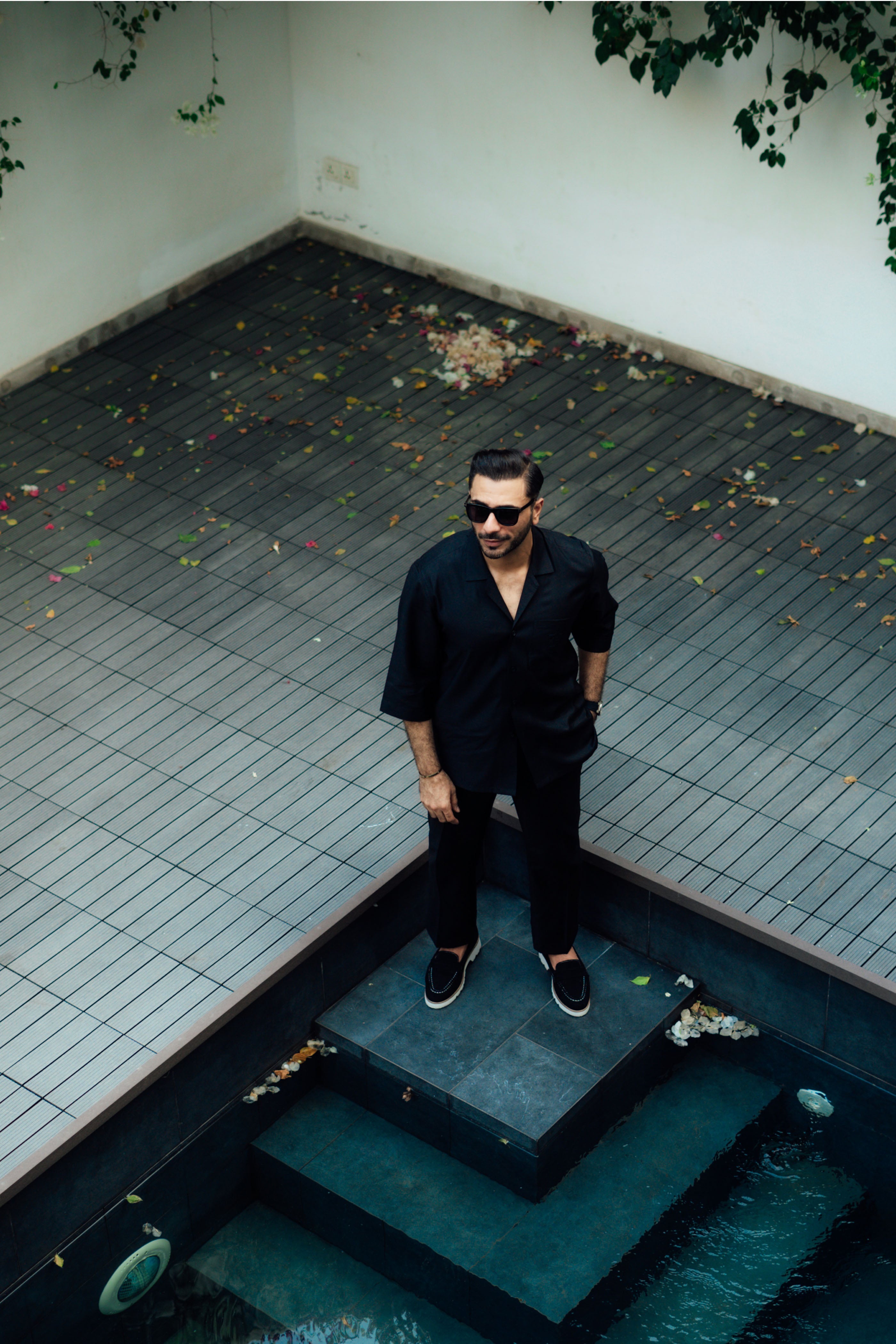 Black linen Co-rd Set Humayun Alamgir