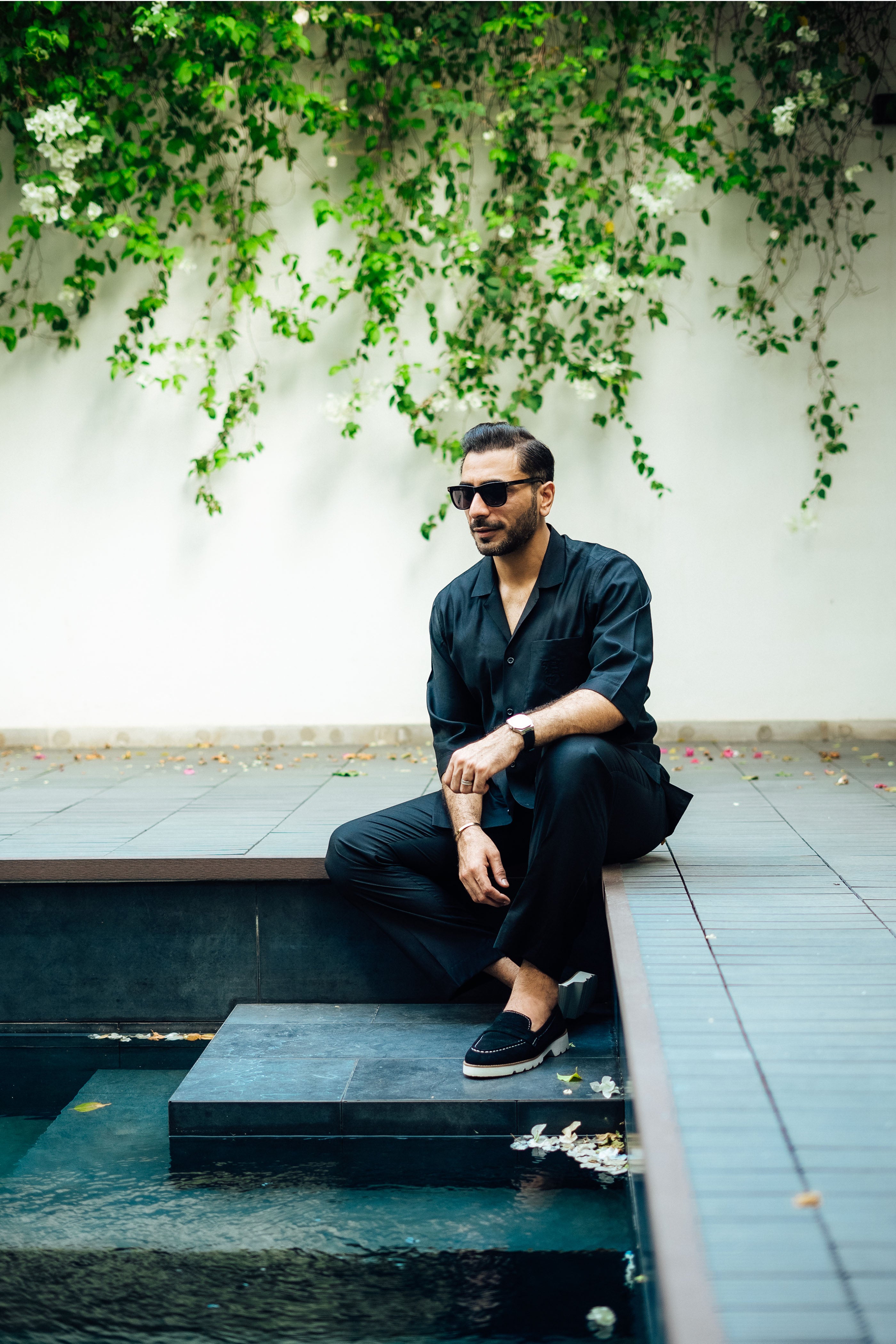 Black linen Co-rd Set Humayun Alamgir