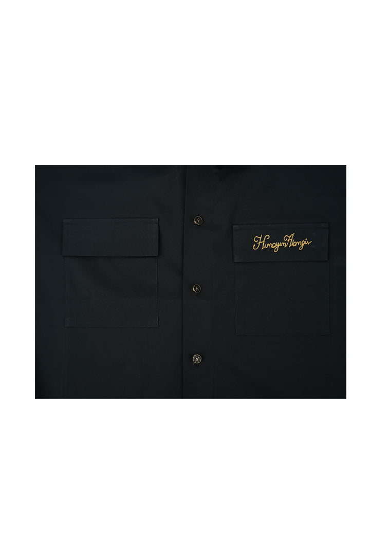 BLACK DOUBLE POCKET SHIRT Humayunalamgir