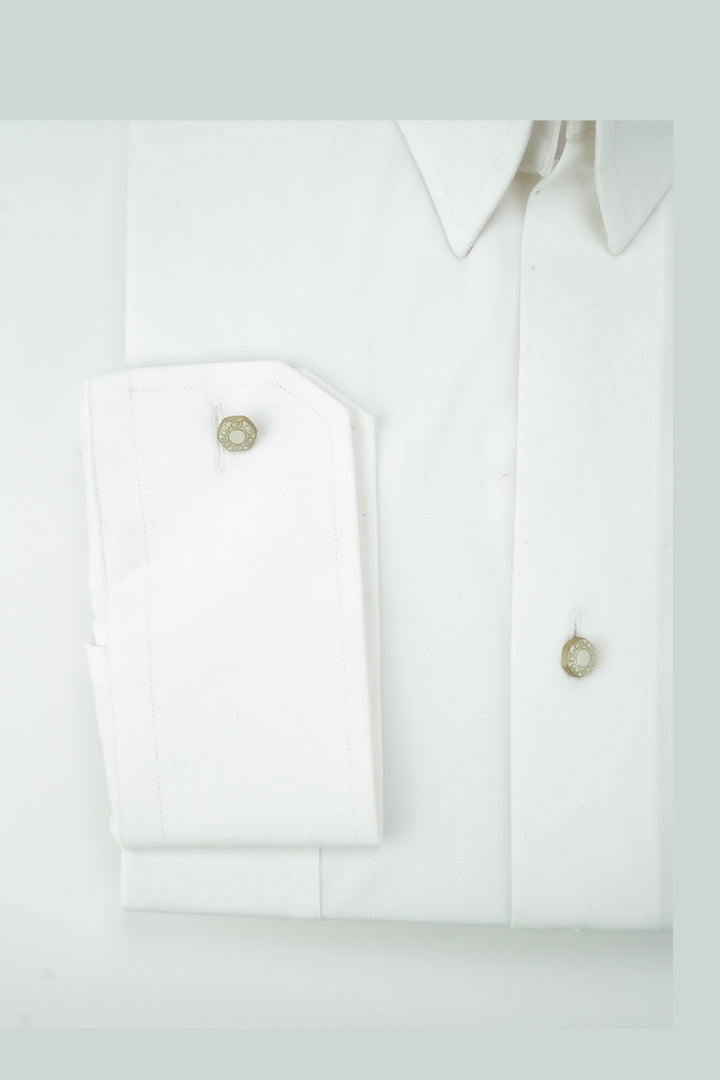 WHITE DOUBLE POCKET SHIRT Humayunalamgir