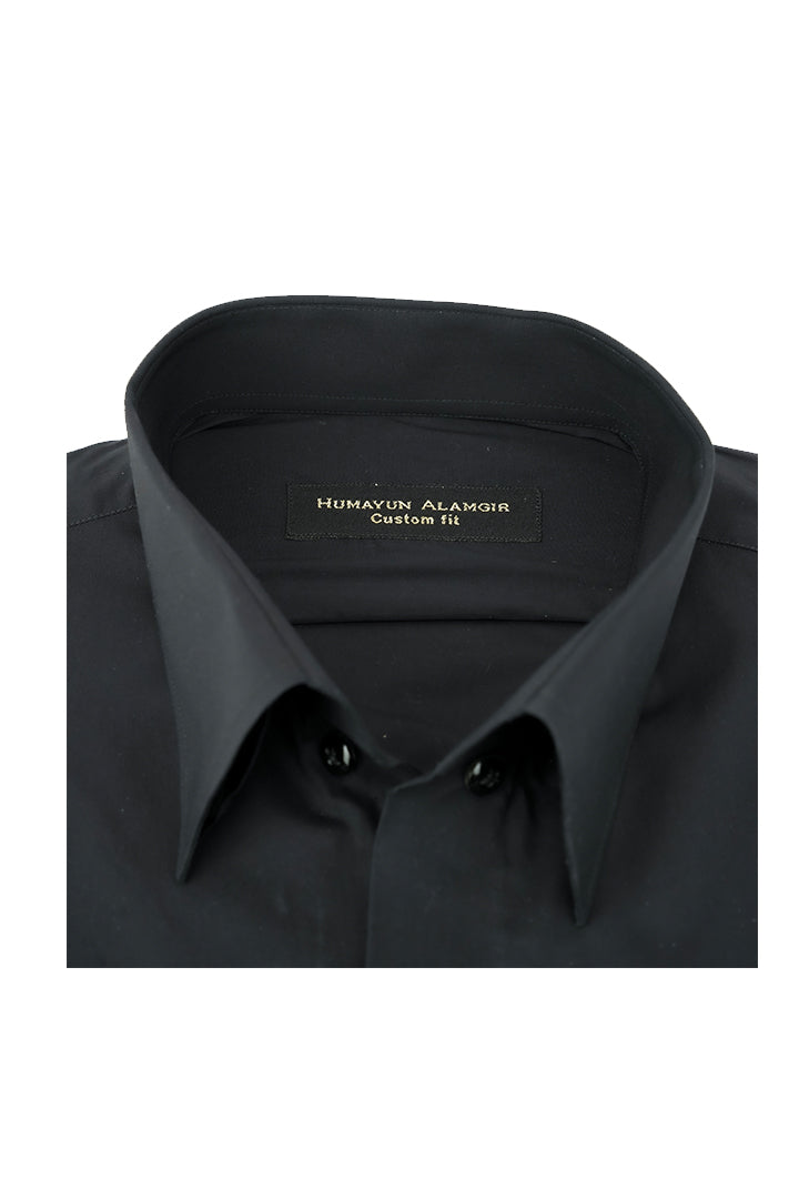 BLACK DOUBLE POCKET SHIRT Humayunalamgir