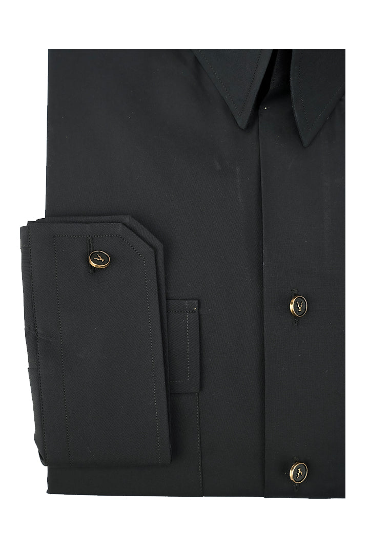 BLACK DOUBLE POCKET SHIRT Humayunalamgir
