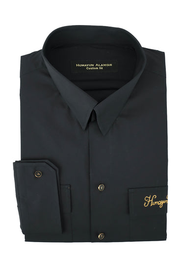 BLACK DOUBLE POCKET SHIRT