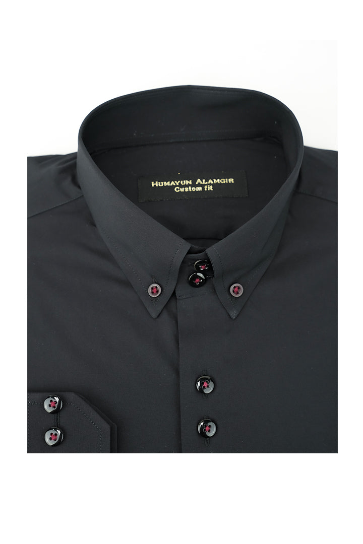 BLACK TRIPLE CONTRAST SHIRT Humayunalamgir
