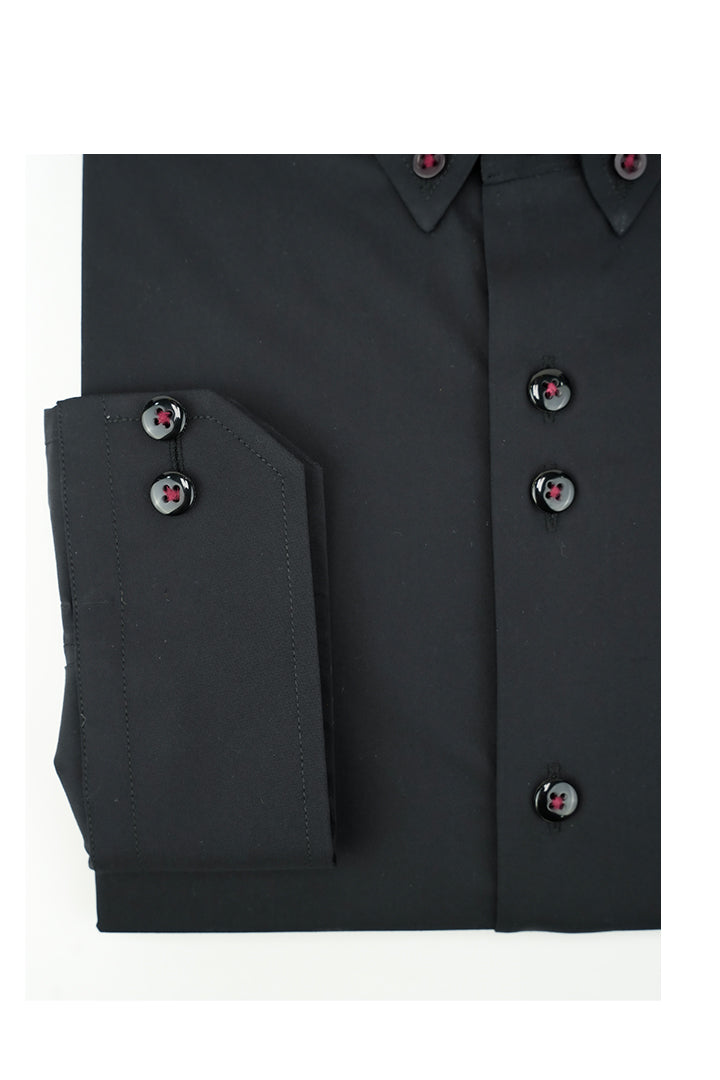 BLACK TRIPLE CONTRAST SHIRT Humayunalamgir