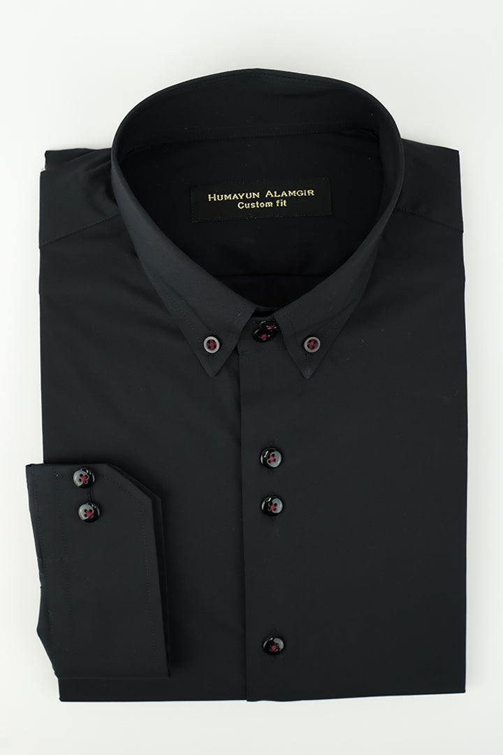 BLACK TRIPLE CONTRAST SHIRT Humayunalamgir