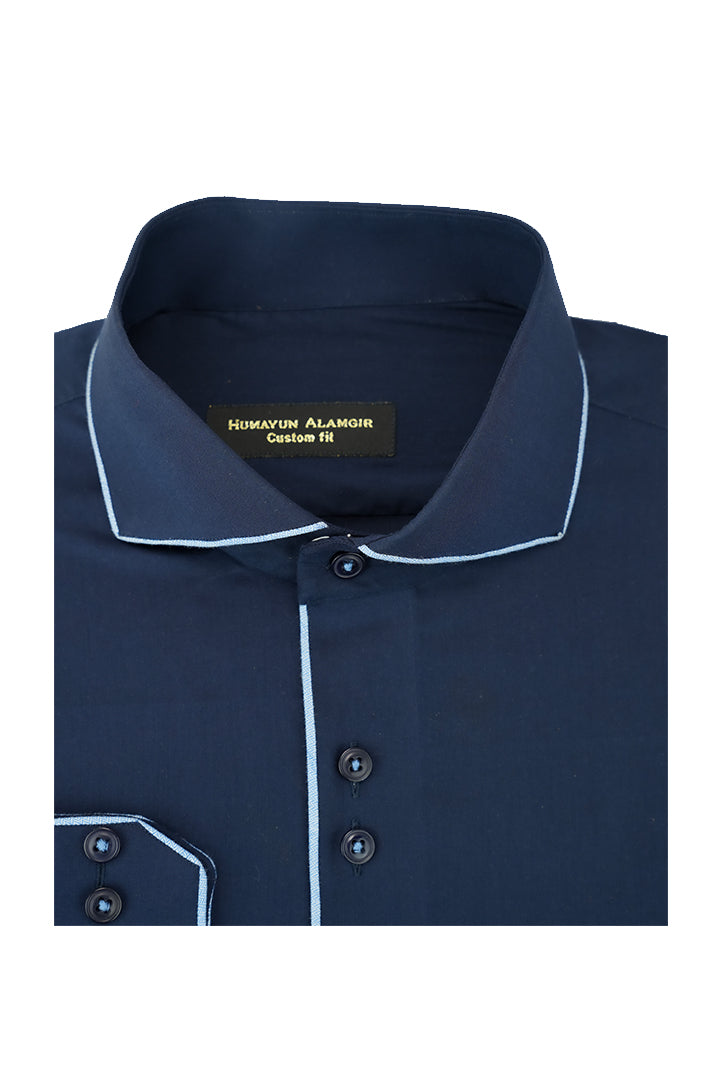 BLUE STRETCHABLE SHIRT Humayunalamgir