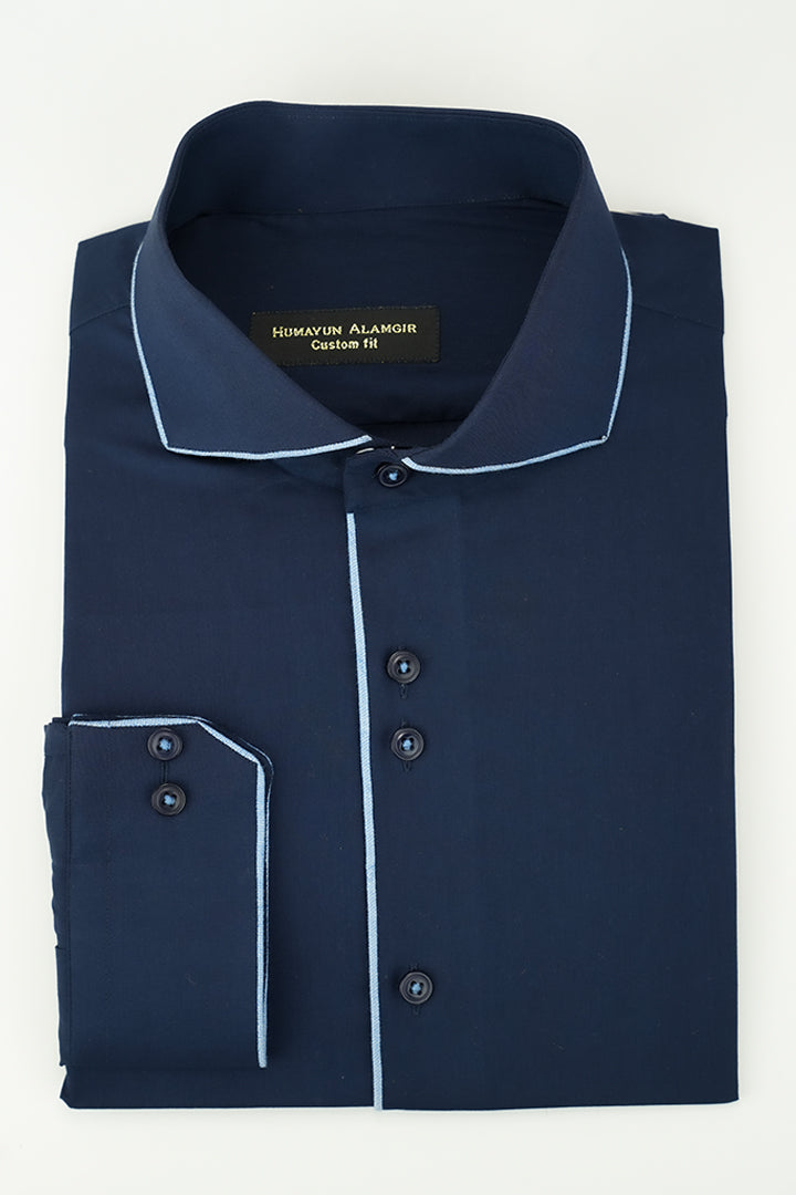 BLUE STRETCHABLE SHIRT Humayunalamgir