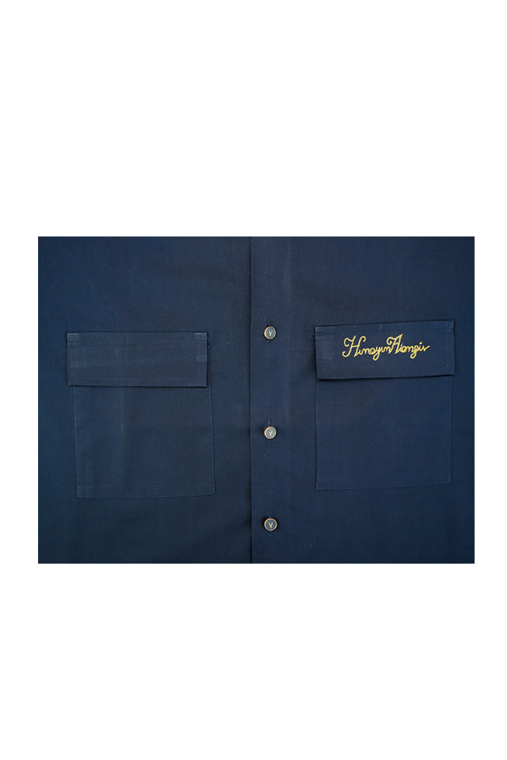 NAVY BLUE DOUBLE POCKET SHIRT Humayunalamgir