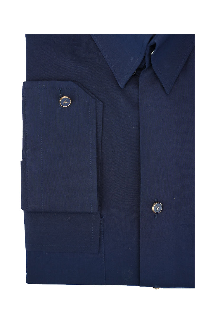NAVY BLUE DOUBLE POCKET SHIRT Humayunalamgir