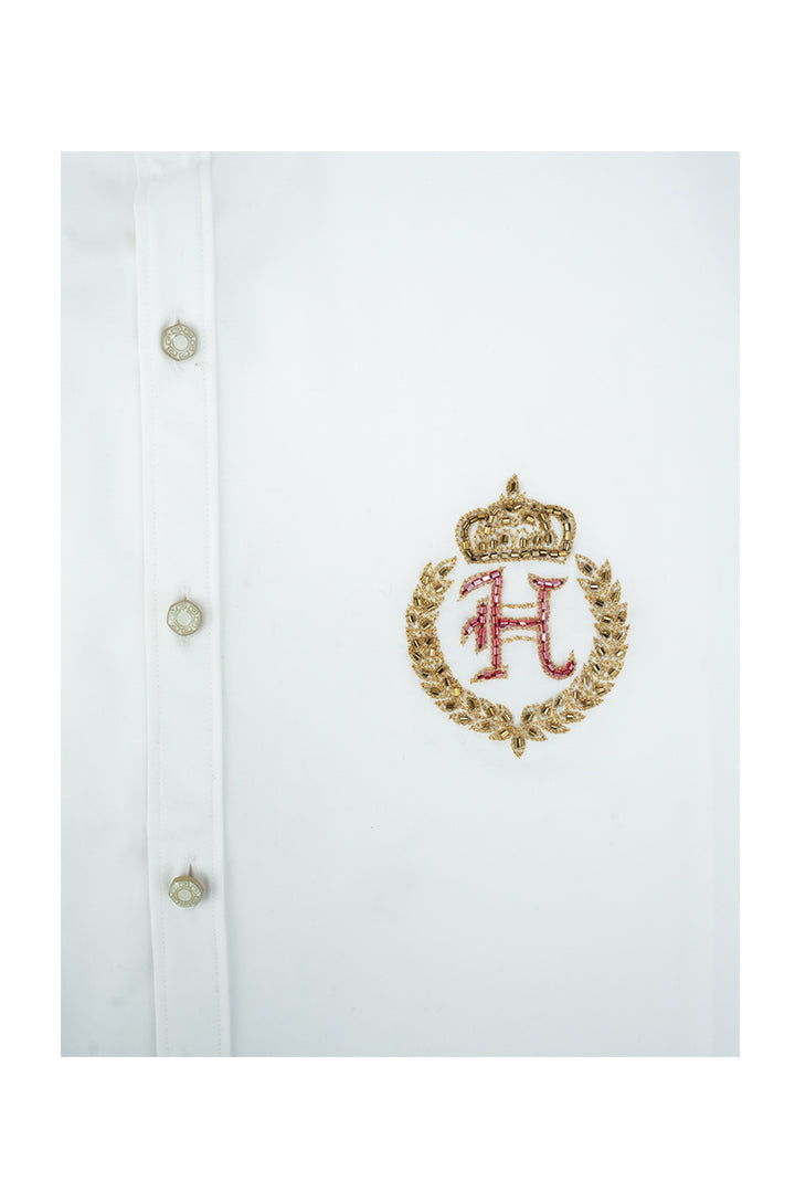 WHITE MOTIF SHIRT Semi Formal HumayunAlamgir