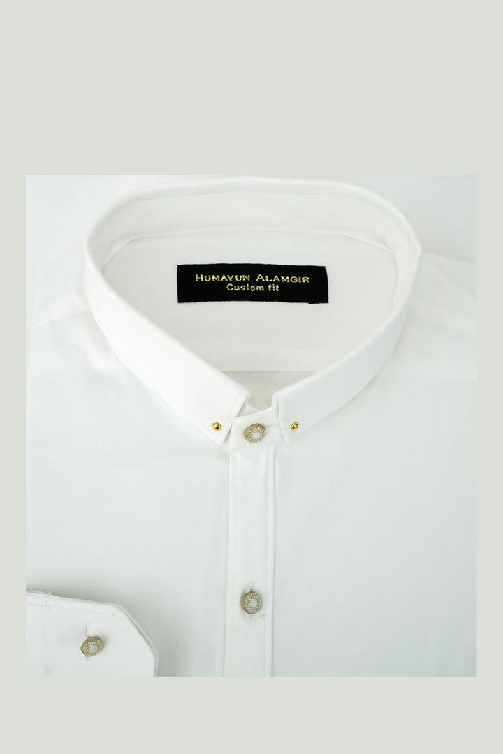 WHITE MOTIF SHIRT Semi Formal HumayunAlamgir
