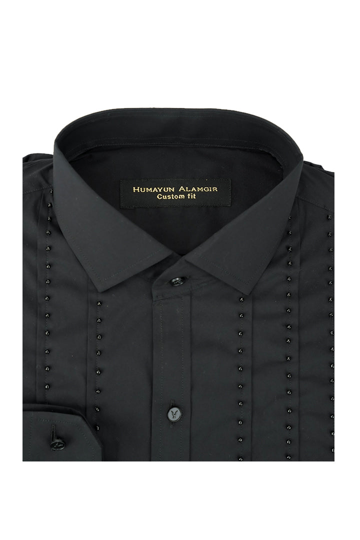 BLACK BEADS SHIRT Humayunalamgir