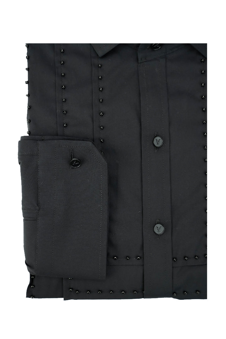 BLACK BEADS SHIRT Humayunalamgir