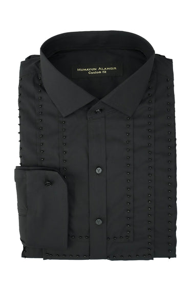 BLACK BEADS SHIRT Humayunalamgir