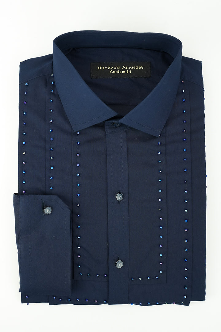 BLUE BEADS SHIRT Humayunalamgir