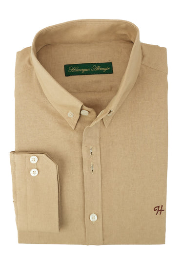 BEIGE LINEN SHIRT Humayunalamgir