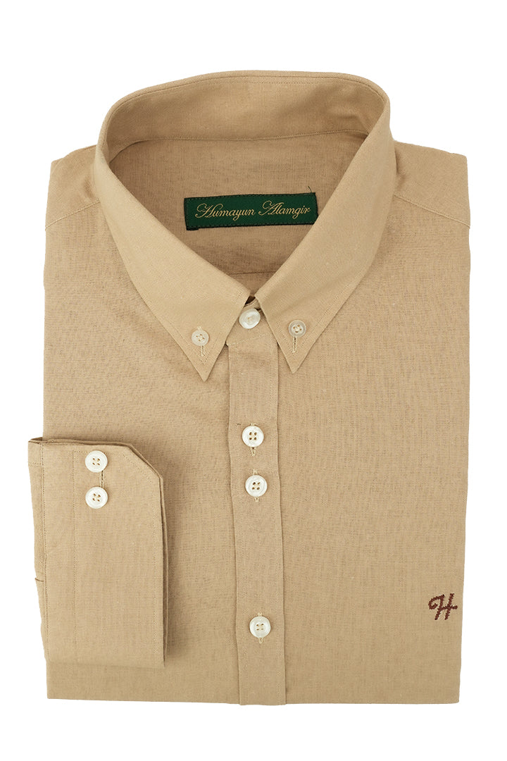 BEIGE LINEN SHIRT Humayunalamgir