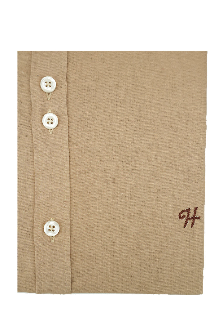 BEIGE LINEN SHIRT Humayunalamgir