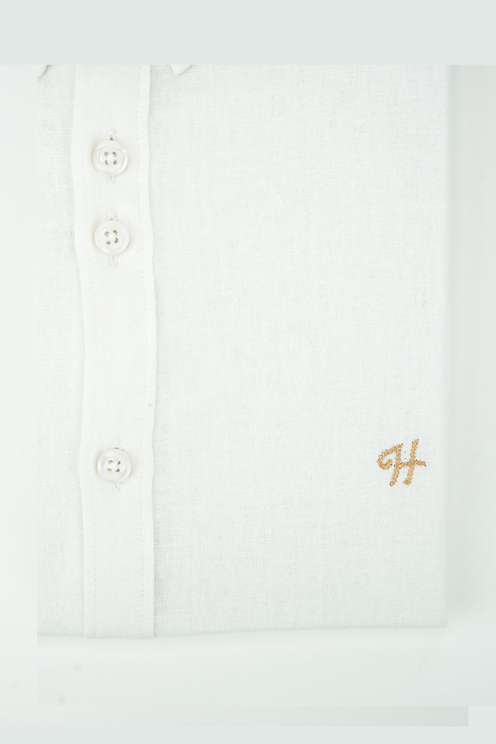 WHITE LINEN SHIRT Humayunalamgir