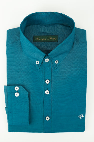 SAPPHIRE BLUE SILK LINEN SHIRT