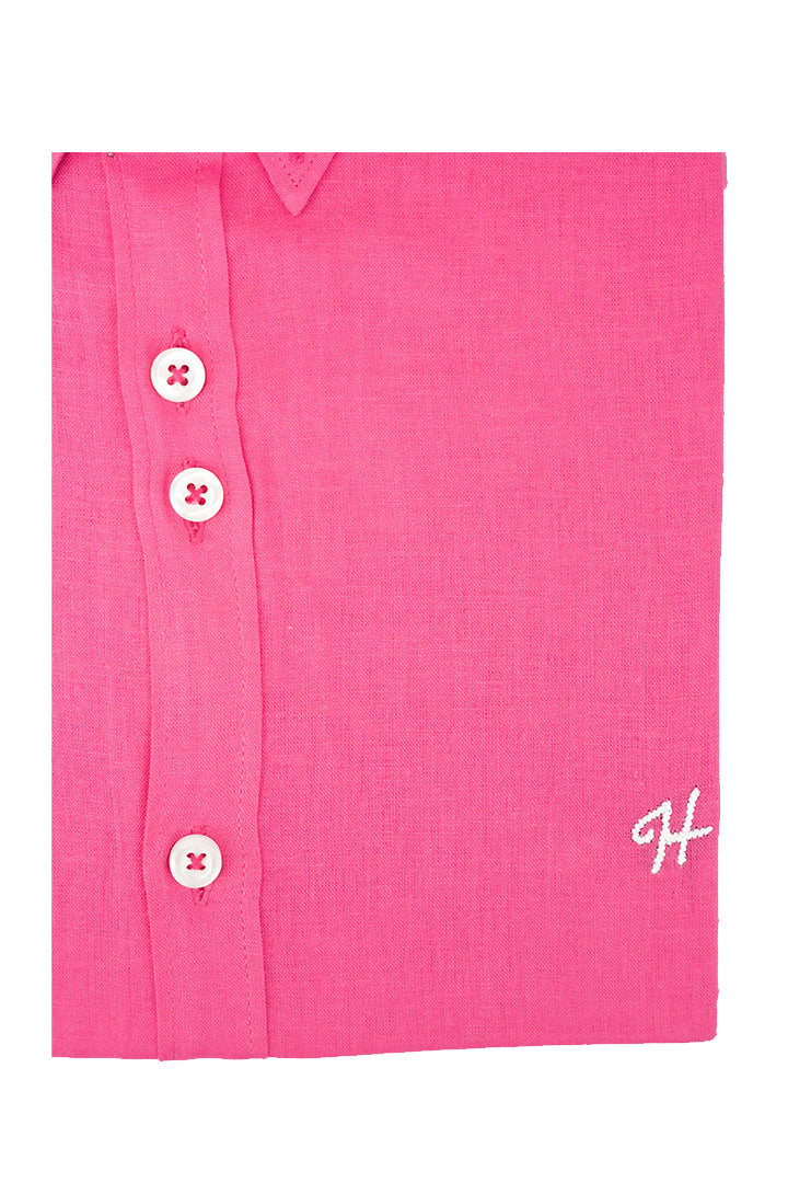 BABY PINK LINEN SHIRT Humayunalamgir