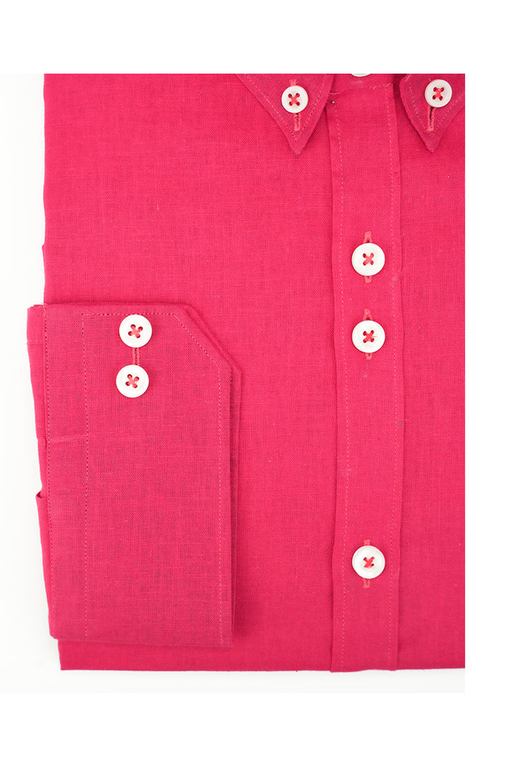 DEEP PINK LINEN SHIRT Humayunalamgir